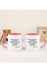 Öğretmenler Günü Hediyesi Atatürk  İkili Pembe Kupa Bardak