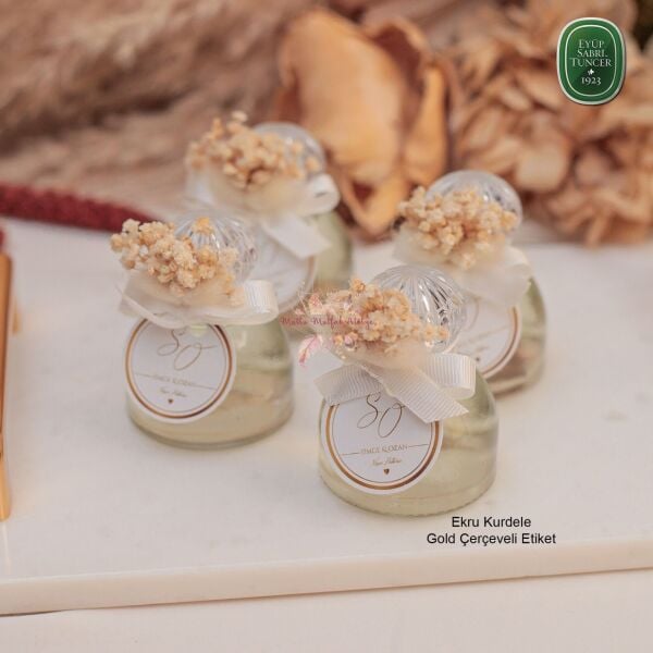 Yuvarlak Cam Şişe Çiçek Süslemeli Eyüp Sabri Tuncer Hediyelik Kolonya