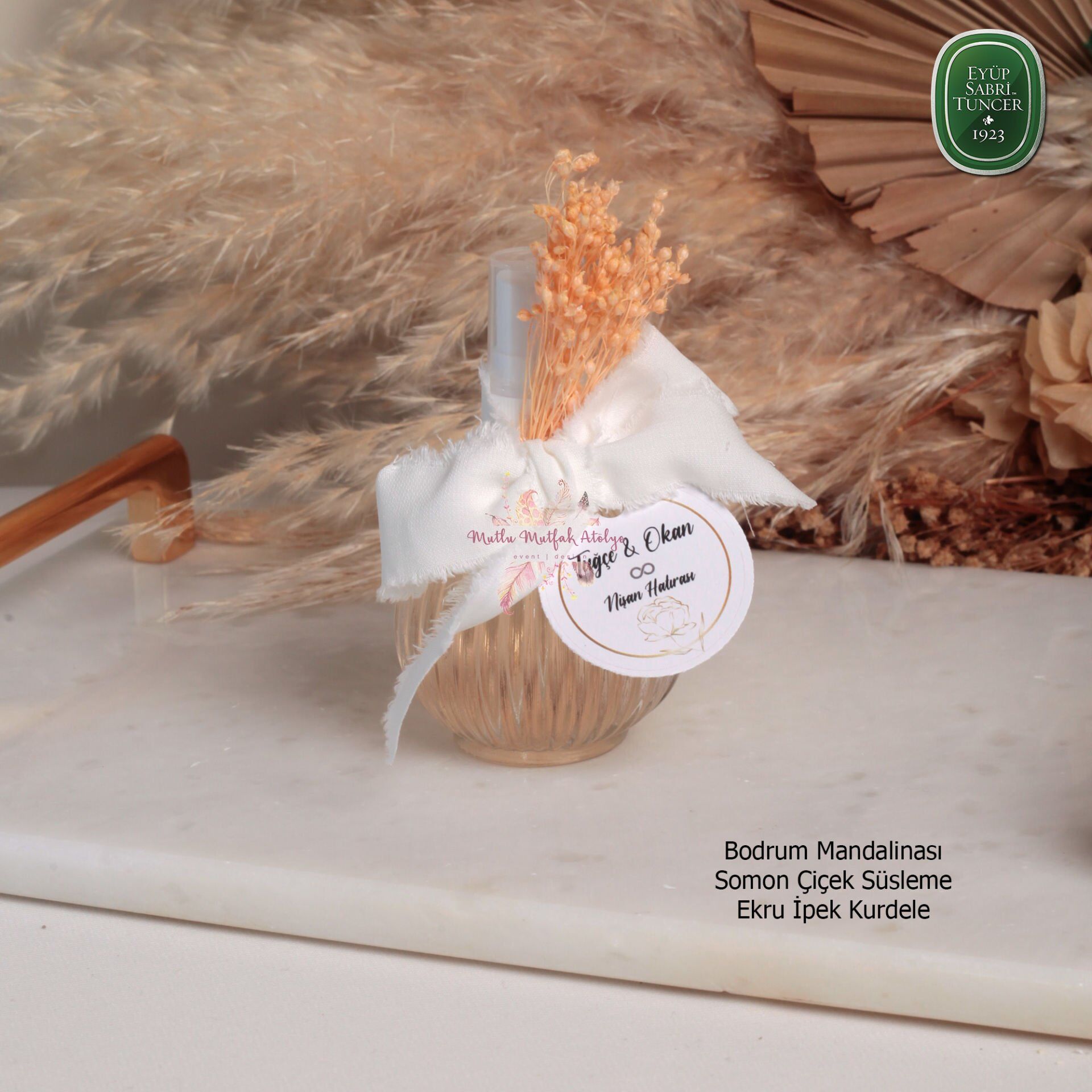 Fısfıslı Yuvarlak Cam Şişe Hediyelik Eyüp Sabri Tuncer Kolonya