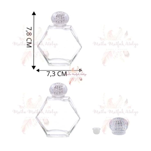 Altıgen Cam Şişe Hediyelik Eyüp Sabri Tuncer Kolonya