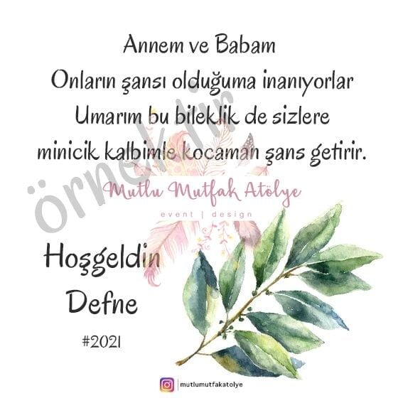 Hediyelik Şans Bilekliği Defne Yapraklı