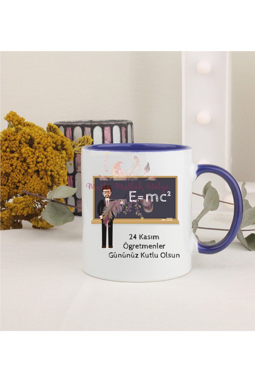 Öğretmenler Günü Hediyesi Erkek Öğretmen Lacivert Kupa Bardak