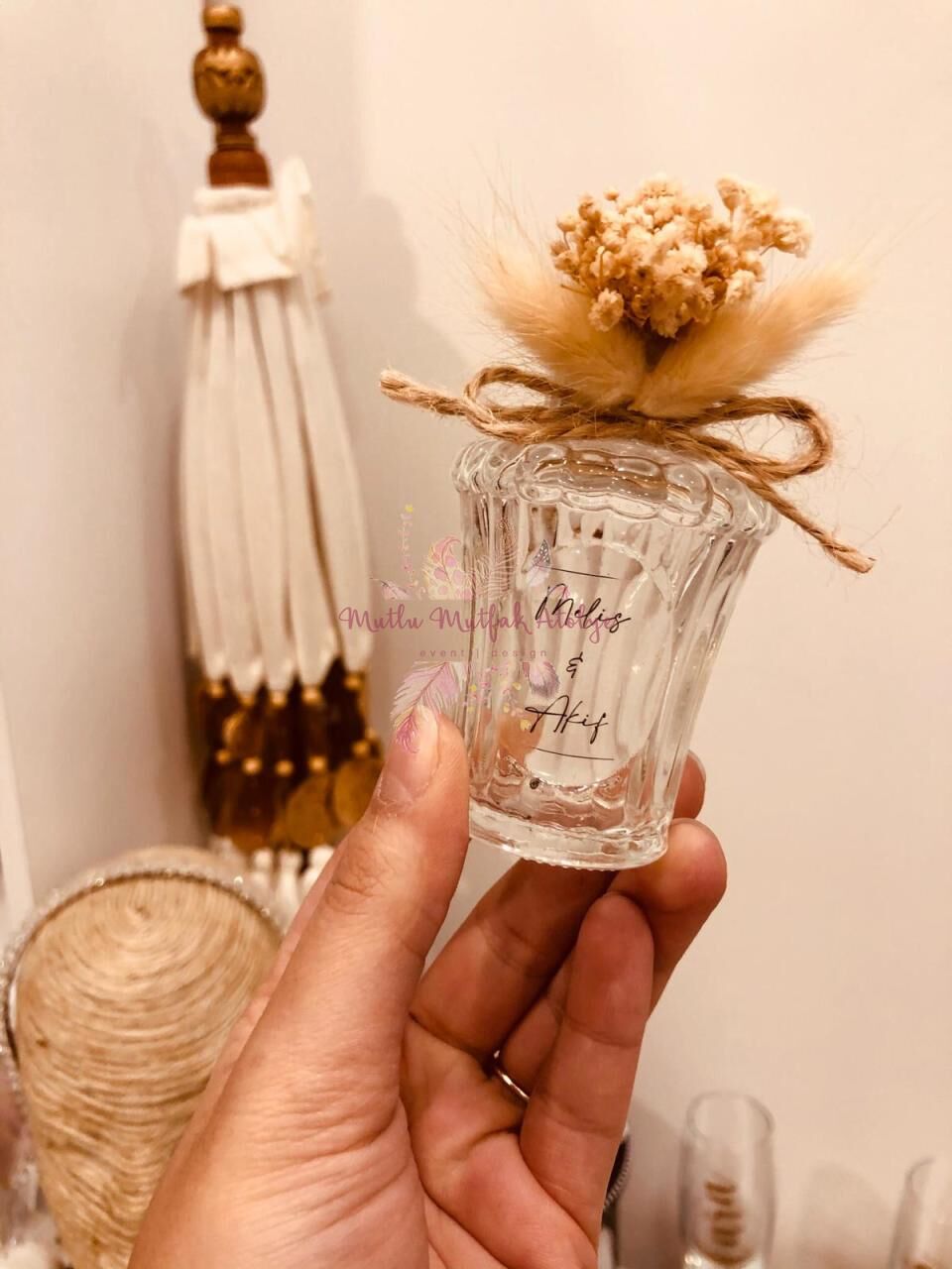 Hediyelik Kolonya Çiçek Süslemeli Nişan Düğün Hediyeliği