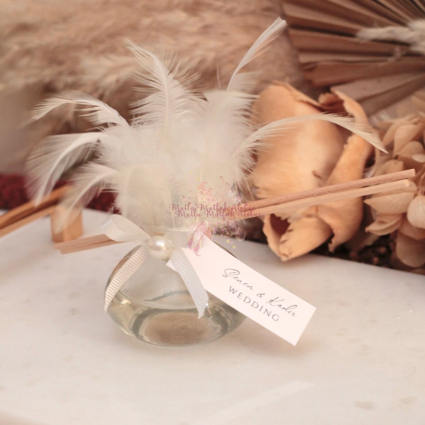 Pudra Tüylü Oda Kokusu Nişan Hediyeliği