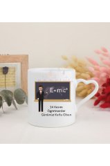 Öğretmenler Günü Hediyesi Erkek Öğretmen Beyaz Kalpli Kupa Bardak