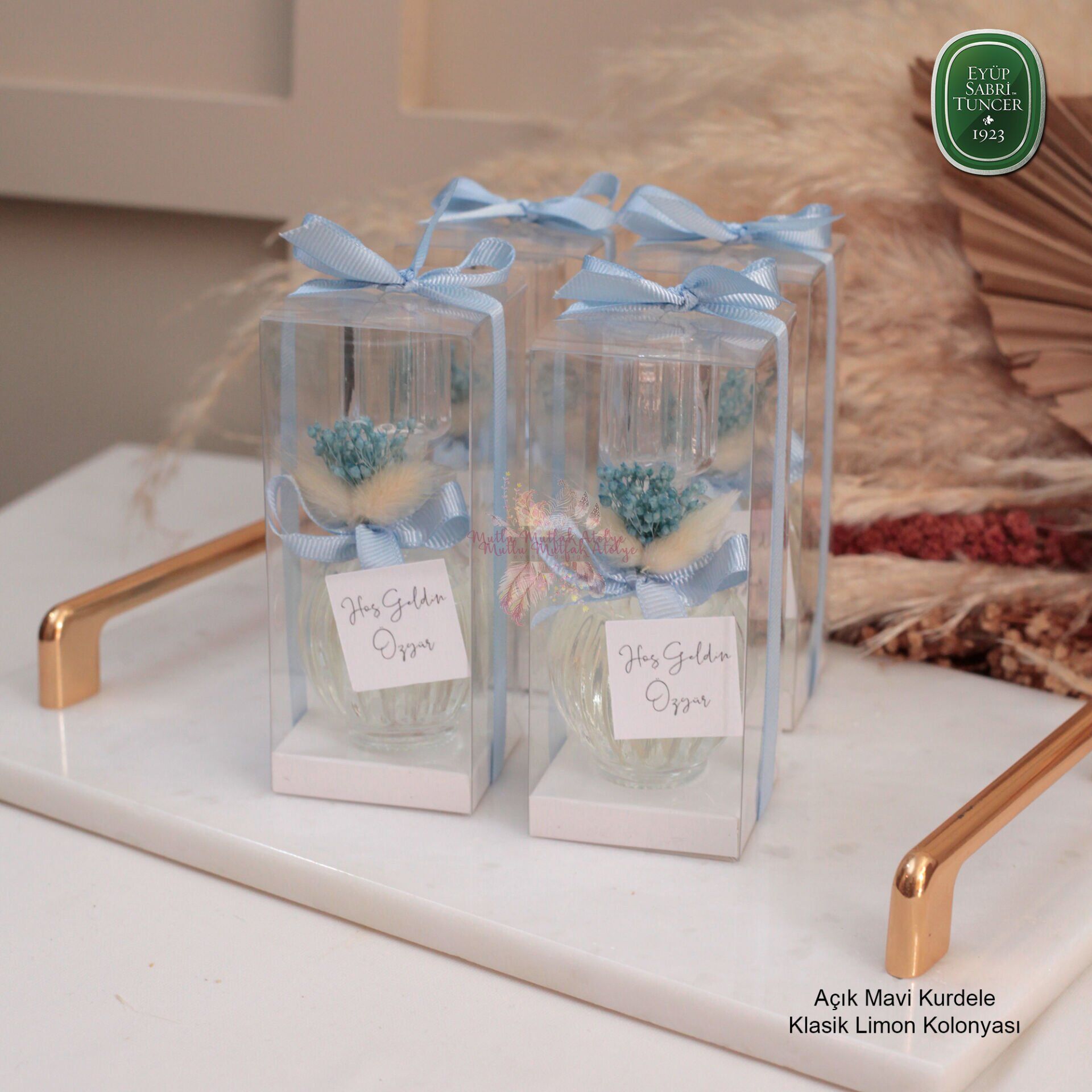 Kutulu Cam Şişe Hediyelik Eyüp Sabri Tuncer Kolonya