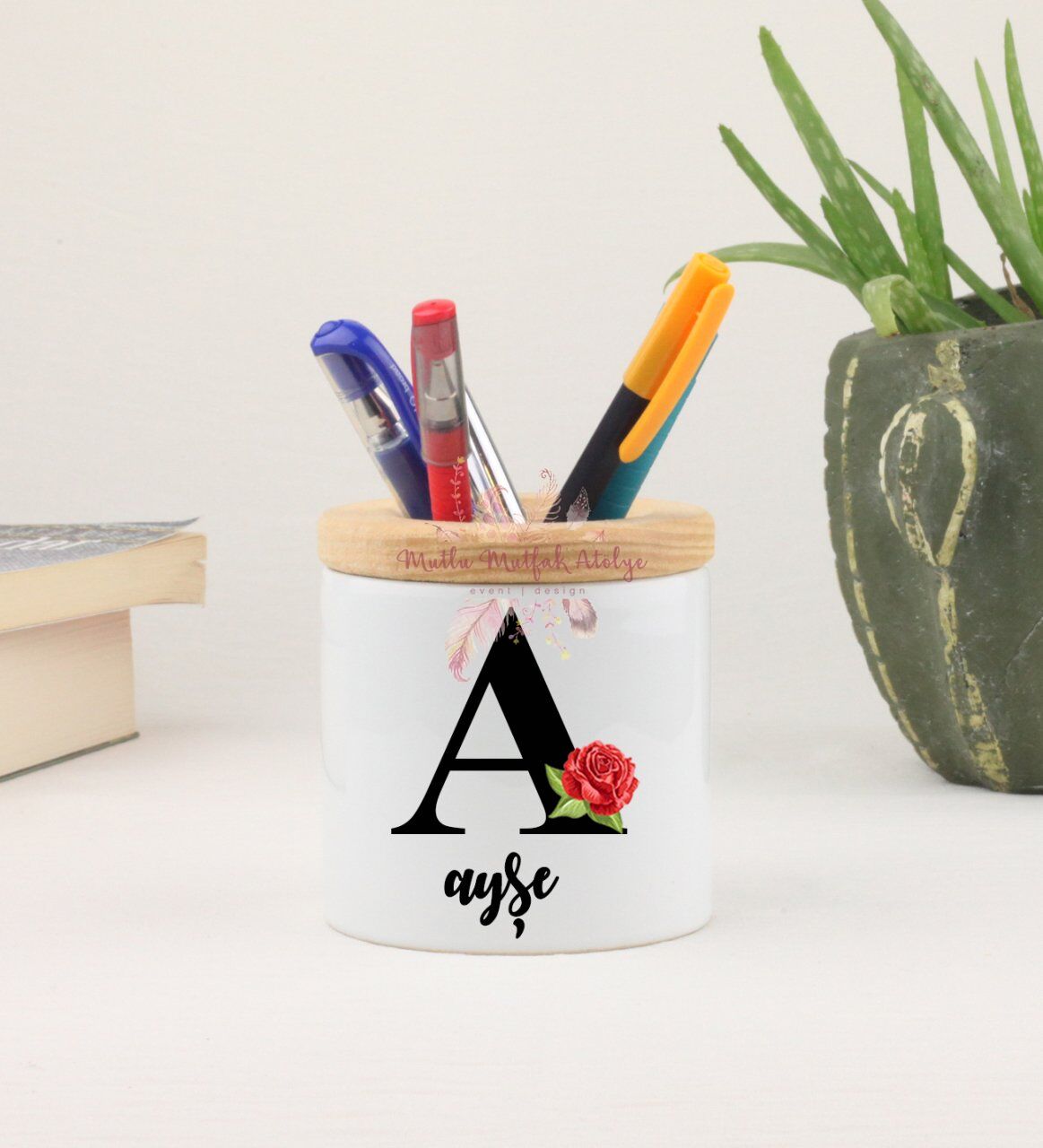 Kişiye Özel Hediyelik Kalemlik A Harfi