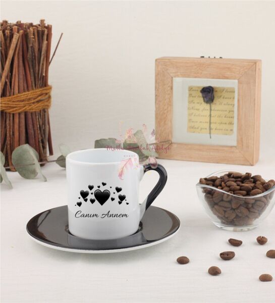 Anneler Günü Canım Annem Siyah Türk Kahvesi Fincanı