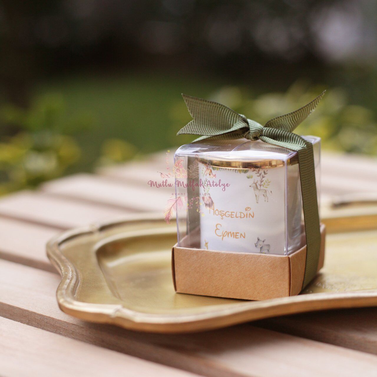 Safari Konseptli Kapaklı Hediyelik Mum