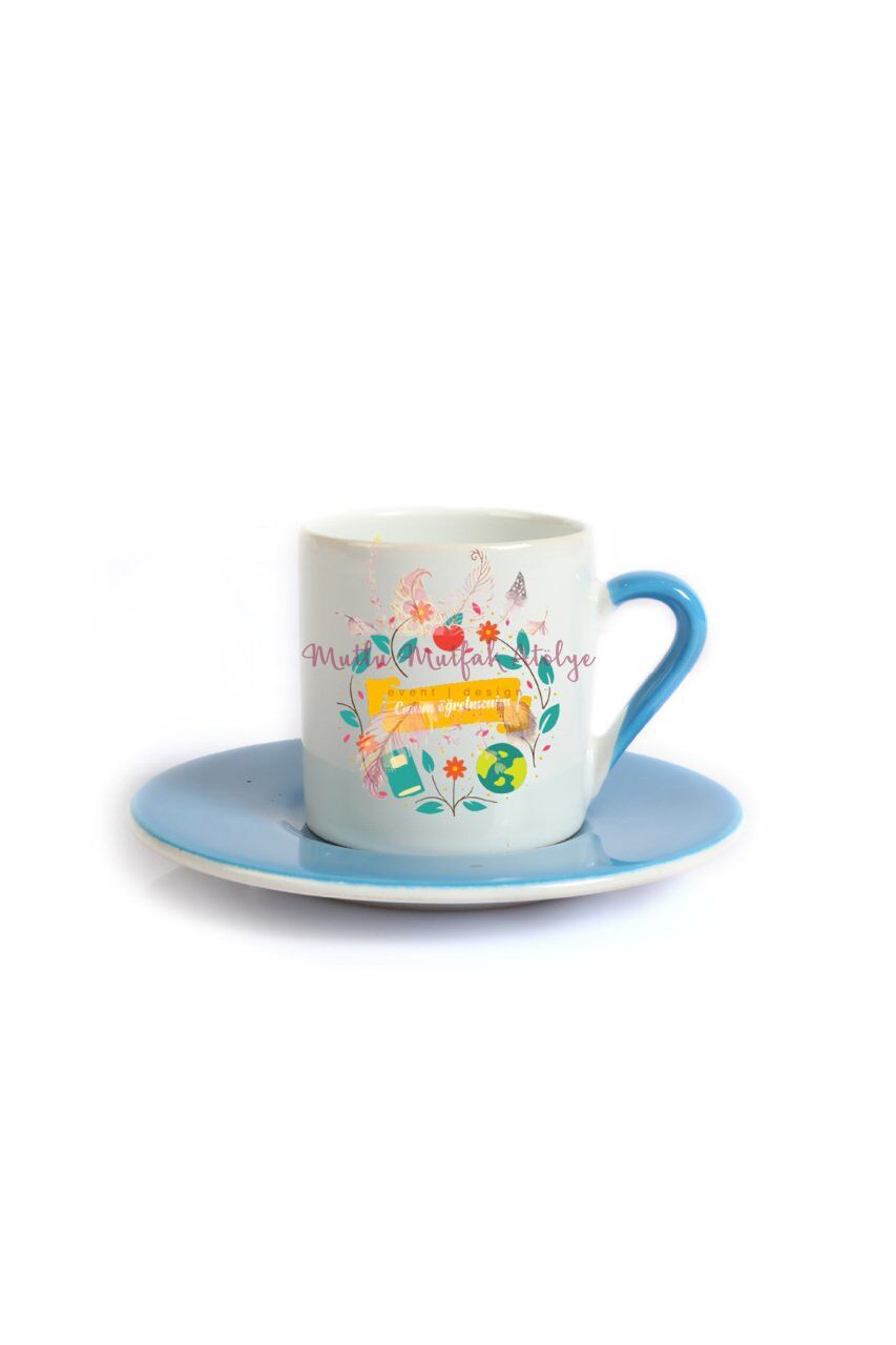 Öğretmenler Günü Hediyesi  Mavi Türk Kahvesi Fincanı