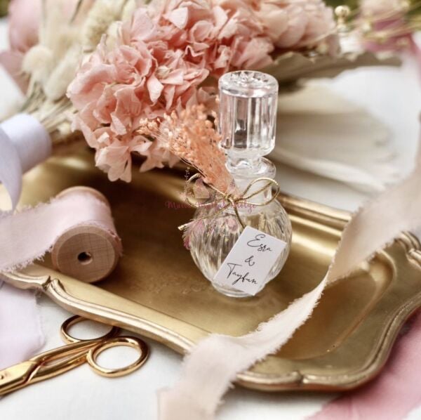 Çizgili Cam Şişe Eyüp Sabri Tuncer Kolonya Nikah - Nişan Hediyeliği