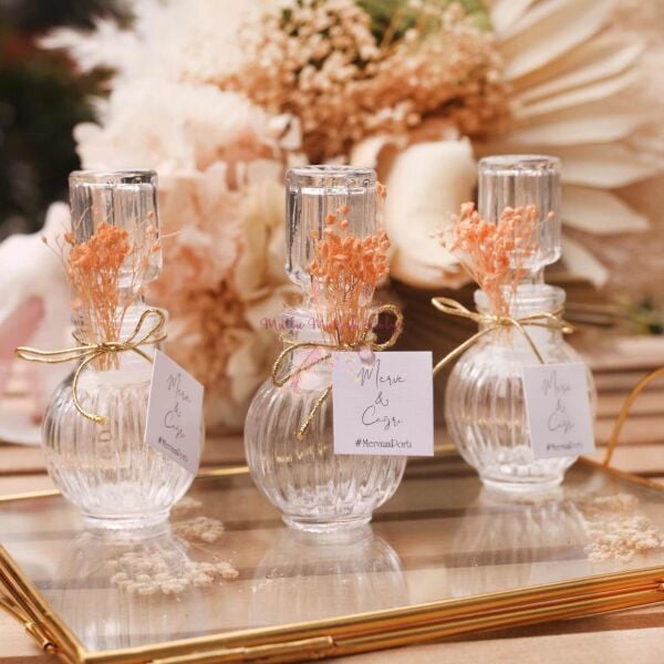 Çizgili Cam Şişe Eyüp Sabri Tuncer Kolonya Nikah - Nişan Hediyeliği