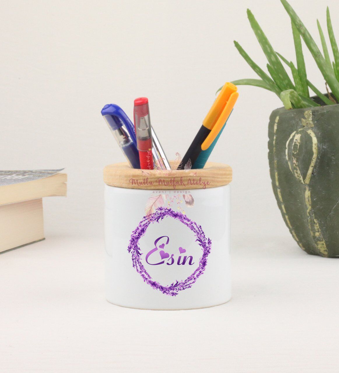 Kişiye Özel Kalemlik İsimli Lavantalı