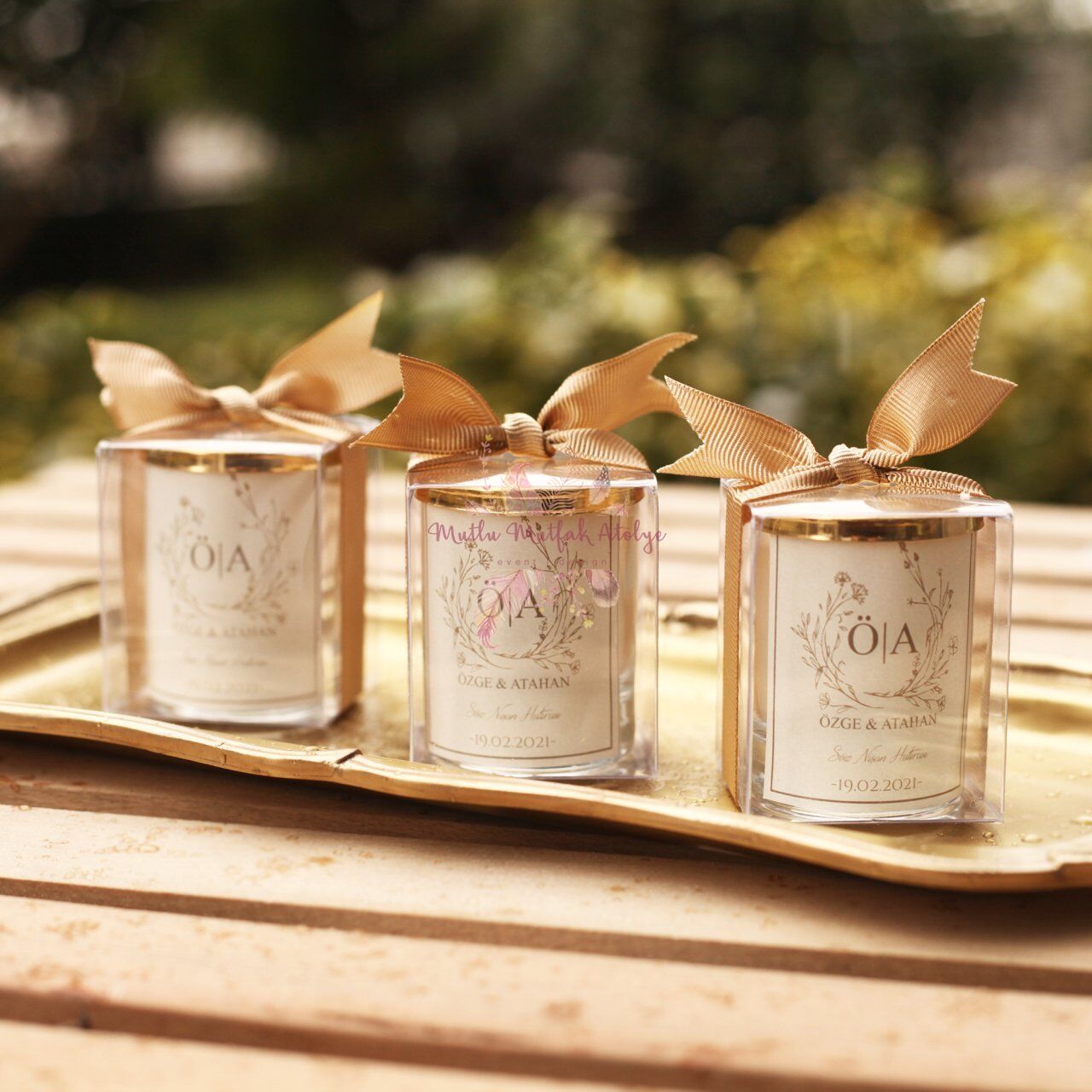 Hediyelik Kapaklı Kutulu Mum Vizon Görsel