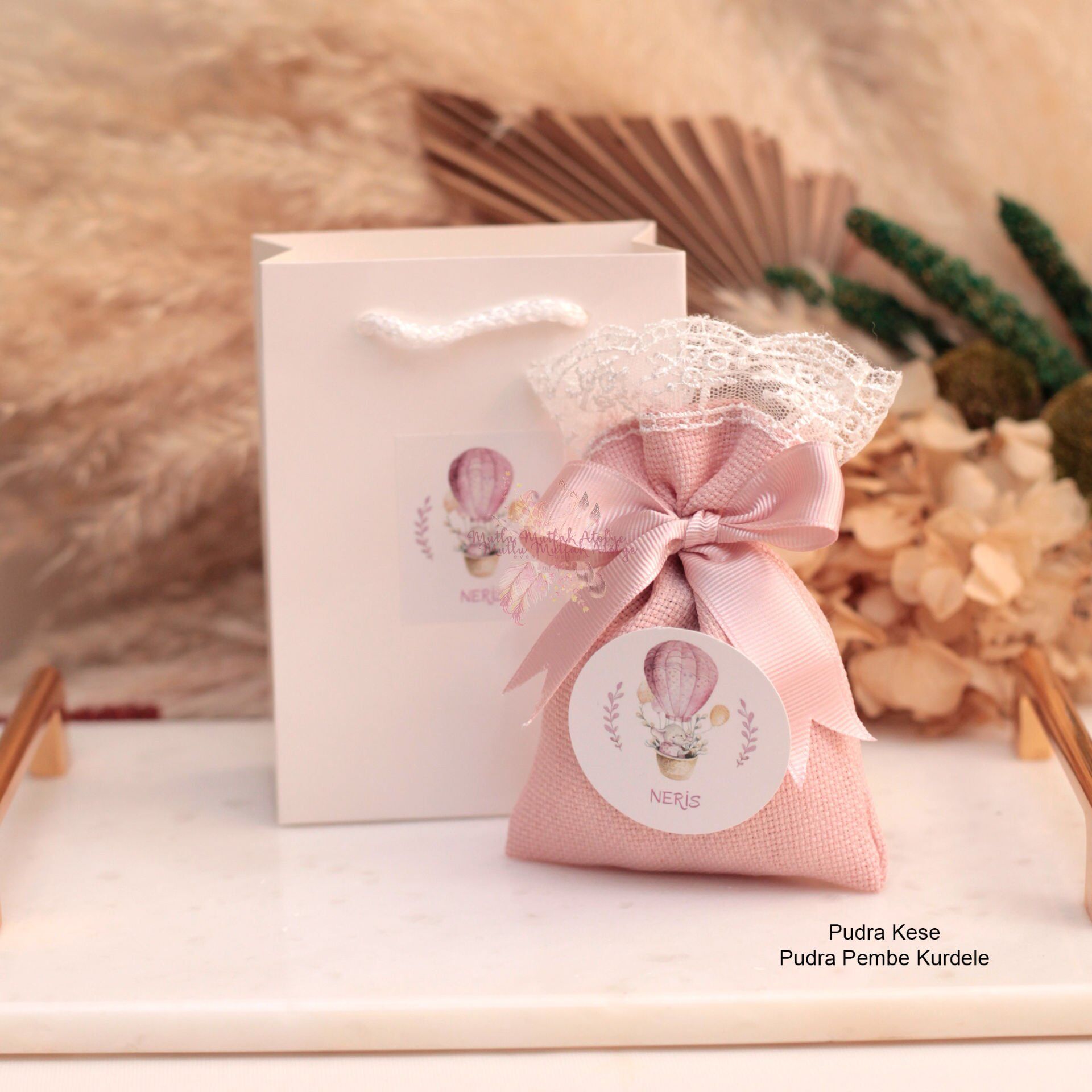 Hediyelik Lavanta Kesesi ve Karton Çanta Seti