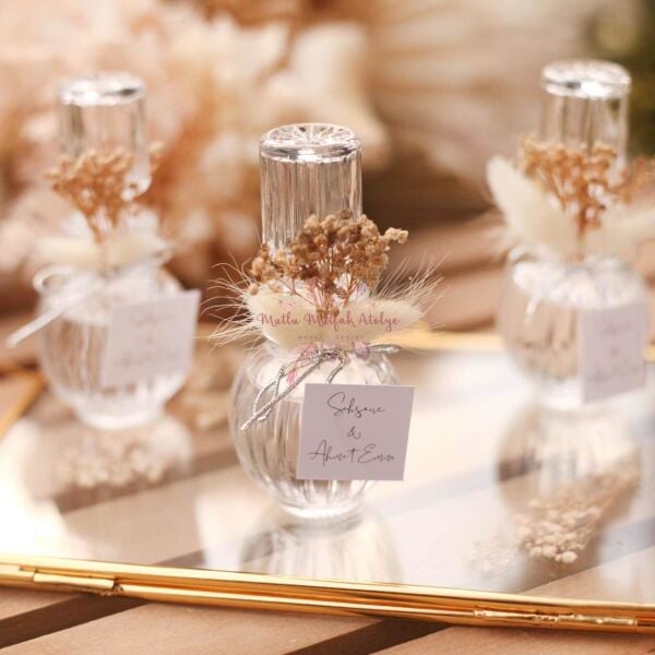 Çizgili Cam Şişe Eyüp Sabri Tuncer Kolonya Nikah - Nişan Hediyeliği