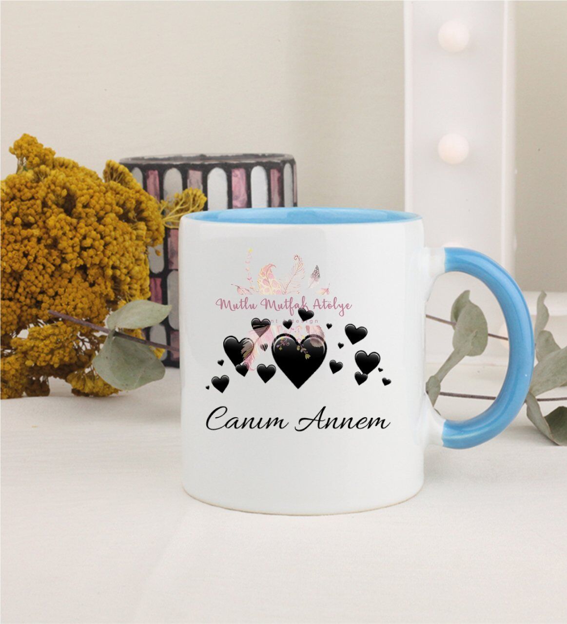 Anneler Günü Canım Annem Mavi Kupa Bardak