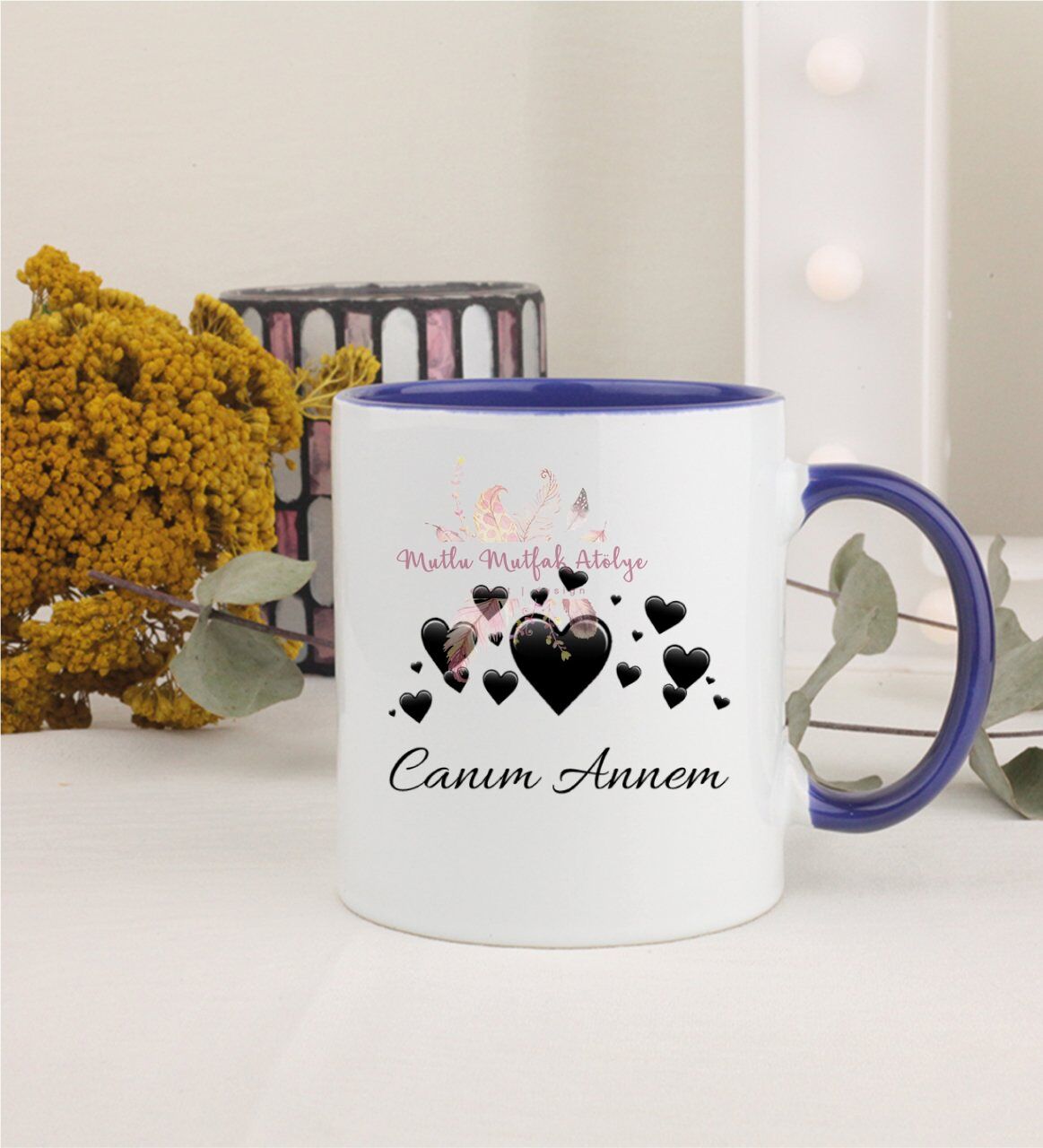 Anneler Günü Canım Annem Lacivert Kupa Bardak