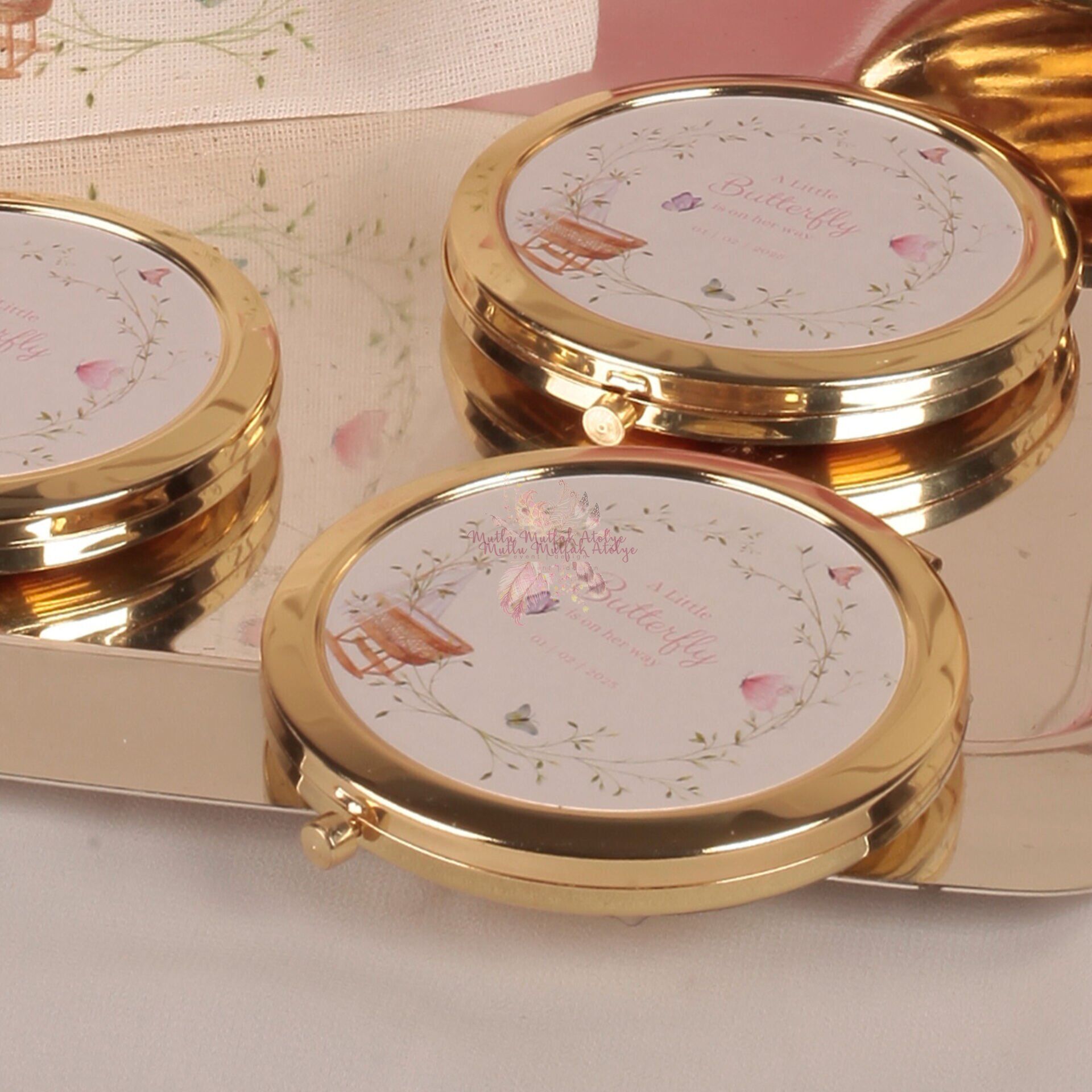 Hediyelik Kapaklı Gold Ayna (KUTUSUZ)