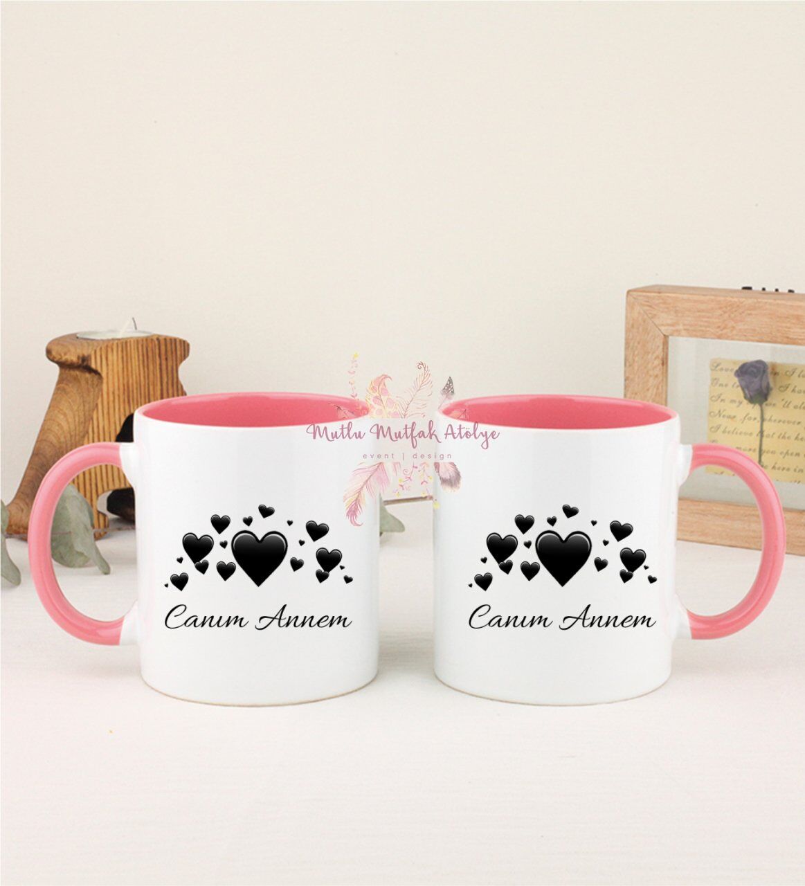 Anneler Günü Canım Annem İkili Pembe Kupa Bardak