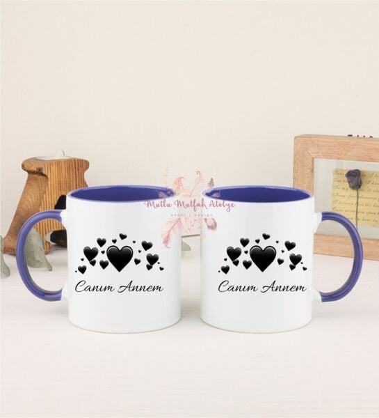 Anneler Günü Canım Annem İkili Lacivert Kupa Bardak