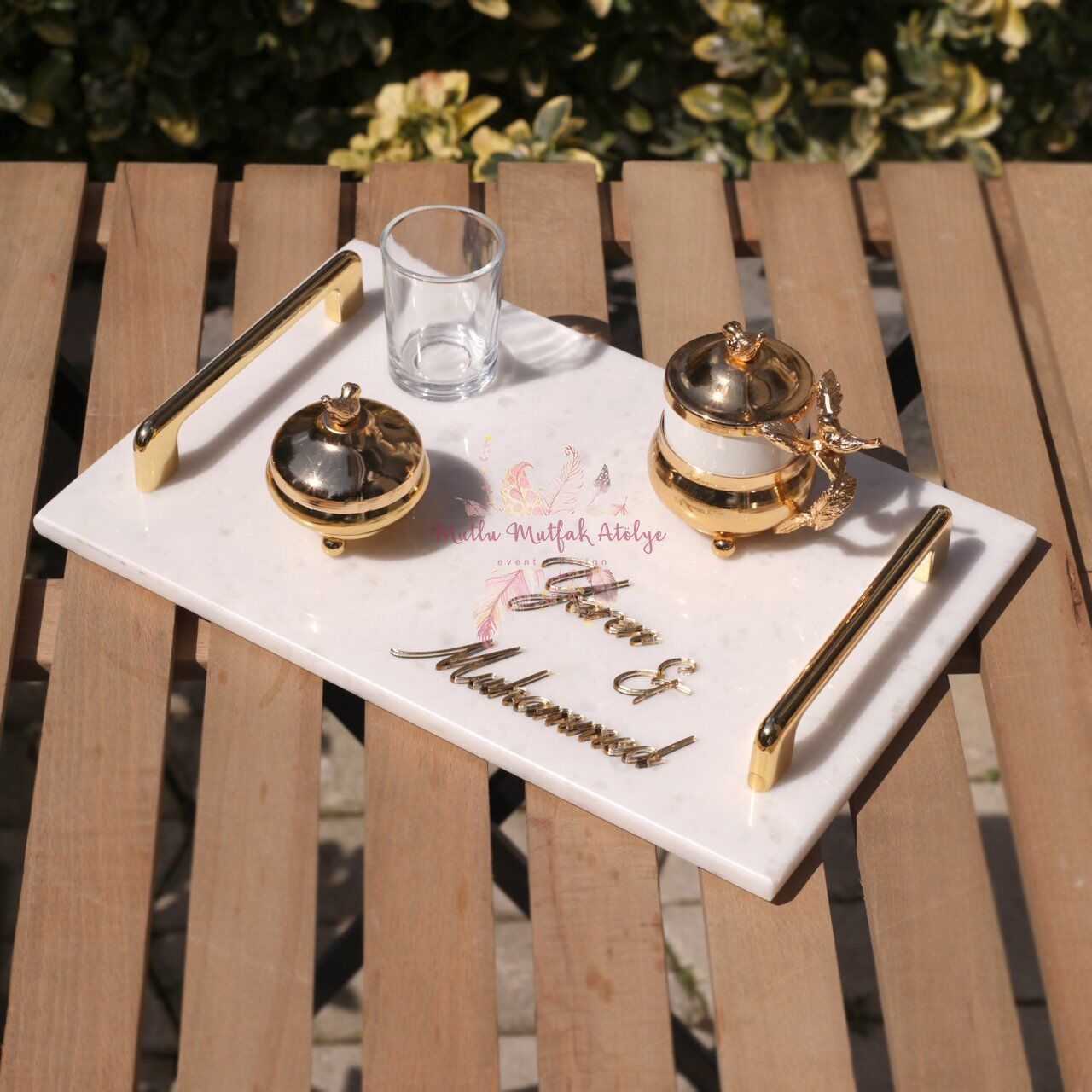 Mermer İsimli Damat Kahvesi Seti