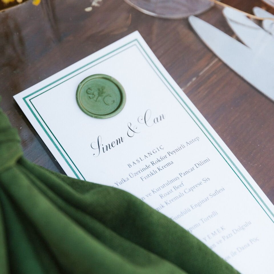 Mühürlü Menü Kartı 9X19