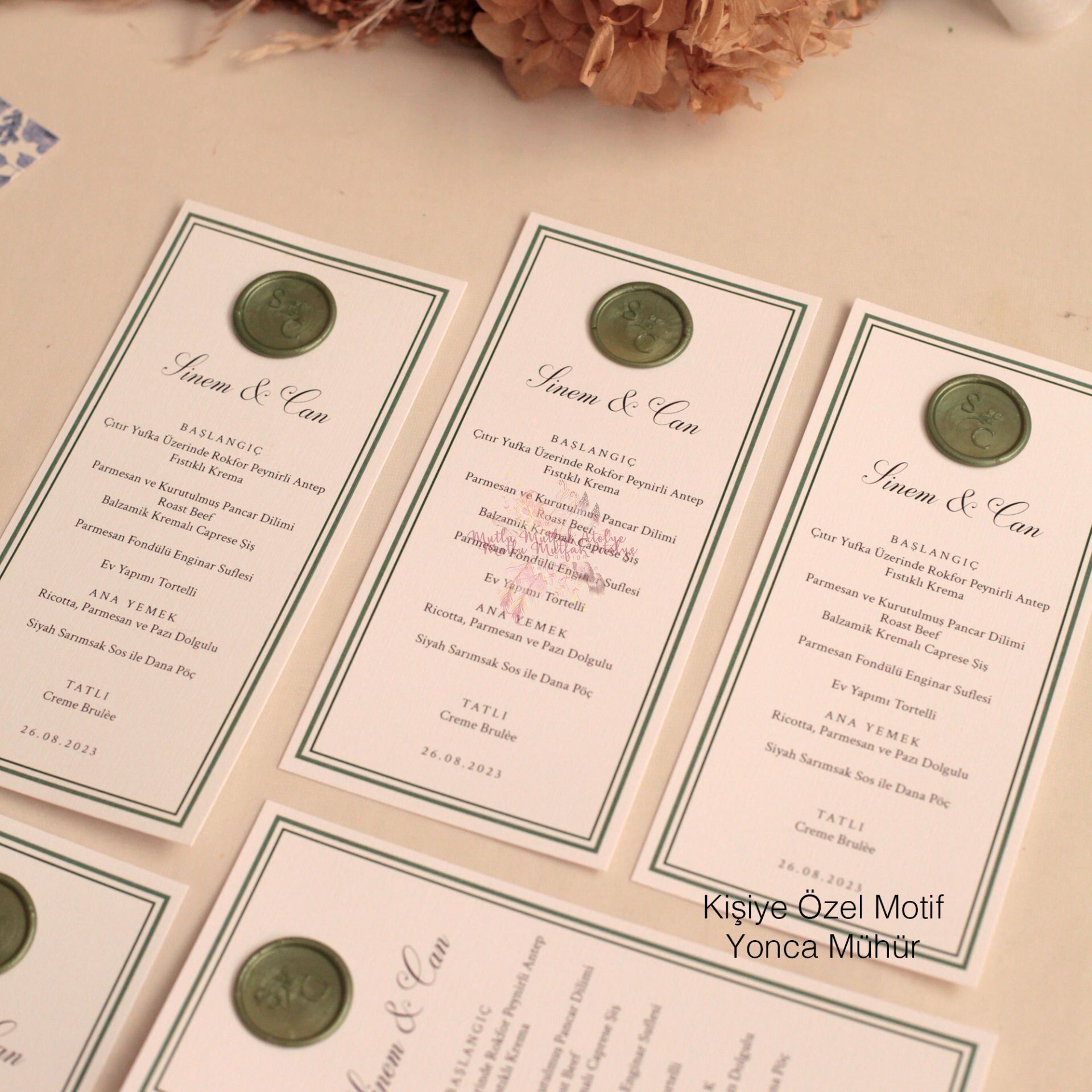 Mühürlü Menü Kartı 9X19