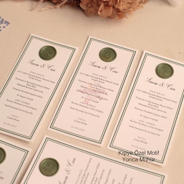 Mühürlü Menü Kartı 9X19