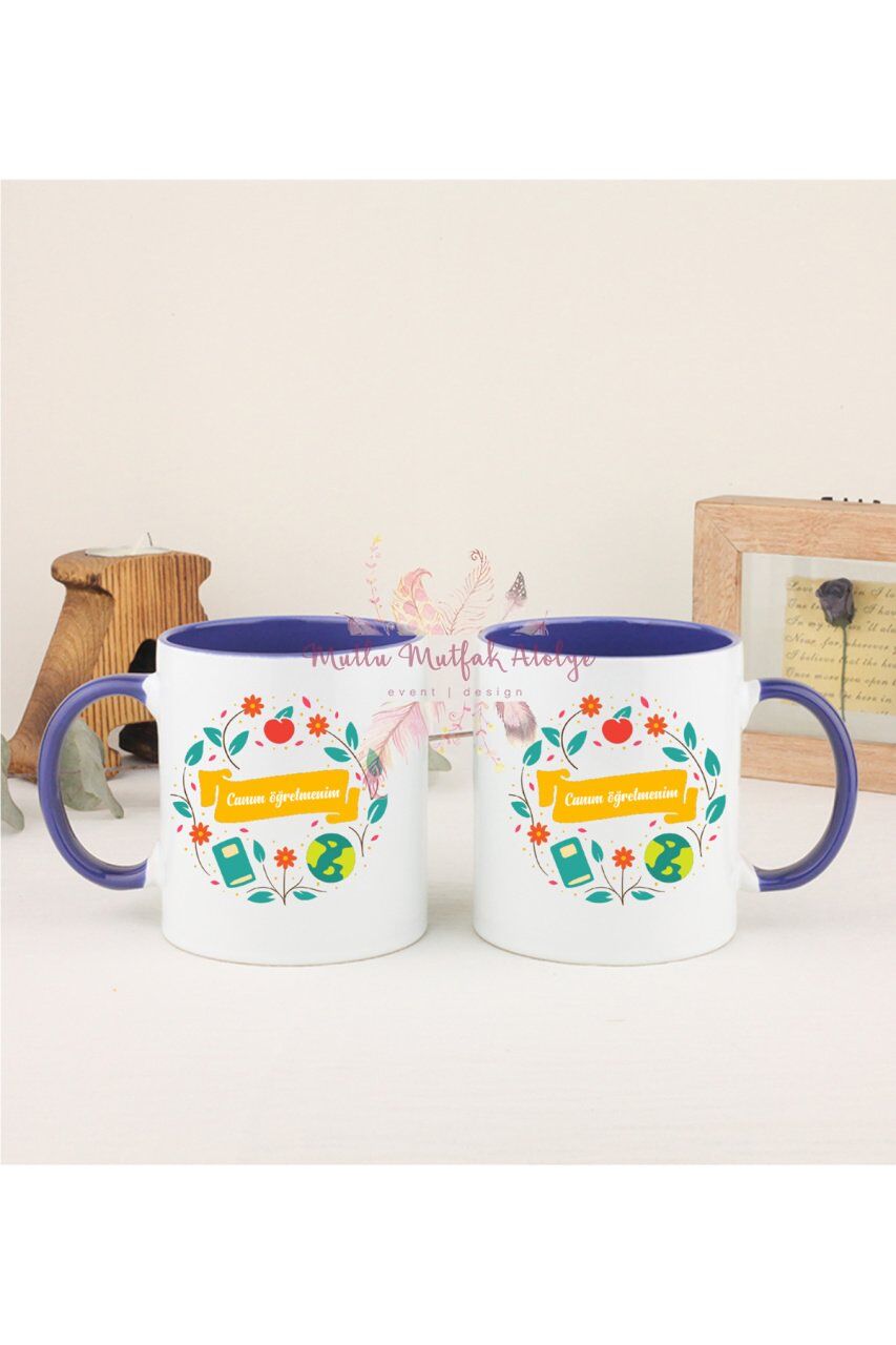 Öğretmenler Günü Hediyesi  İkili Lacivert Kupa Bardak