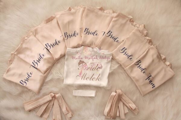 Şampanya Rengi Nedime Sabahlığı