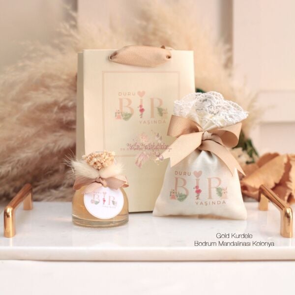 Baskılı Lavanta Kesesi, Hediyelik Eyüp Sabri Tuncer Kolonya ve Baskılı Çanta Seti