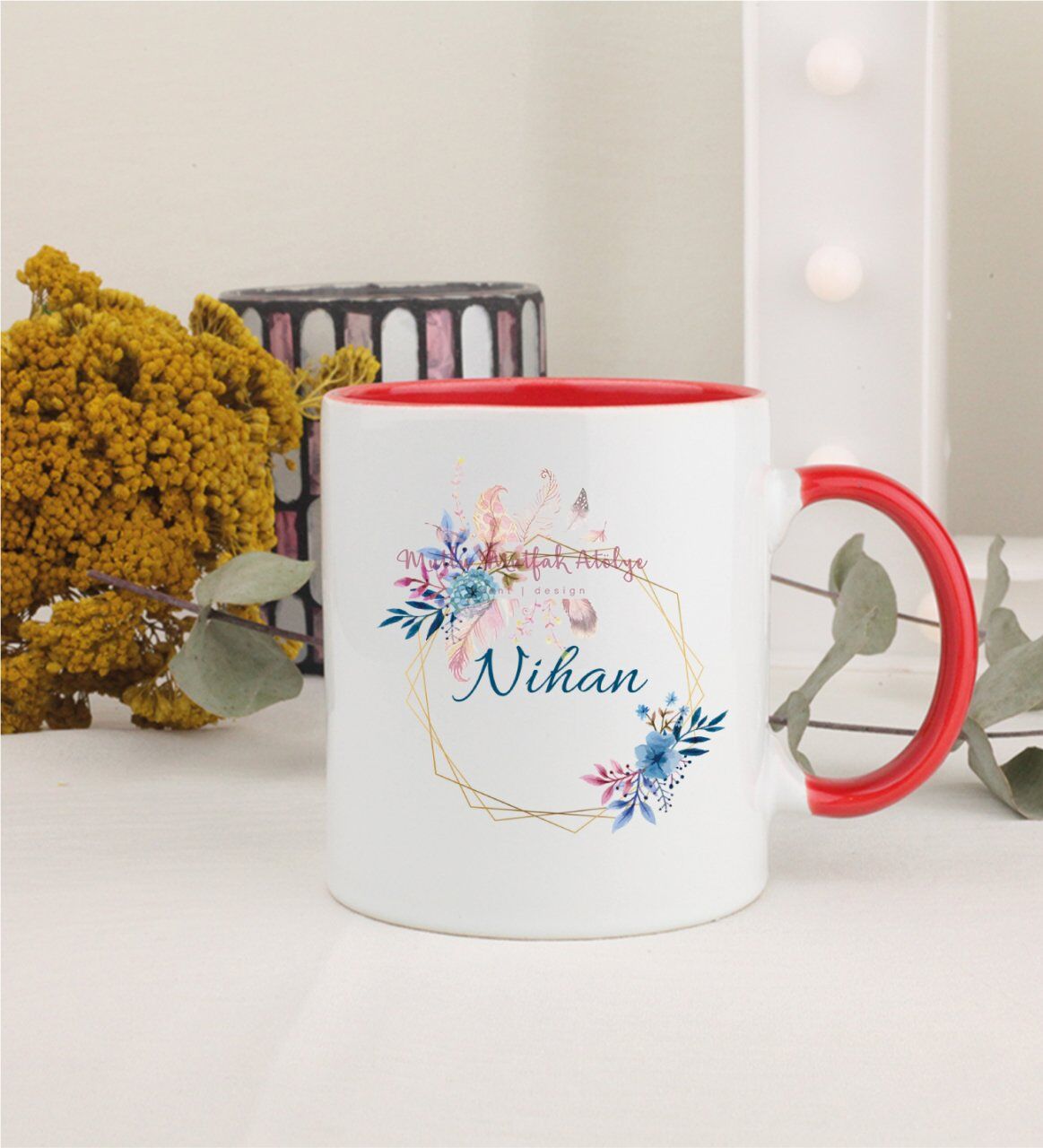 Kişiye Özel Anneler Günü İsimli Kırmızı Kupa Bardak