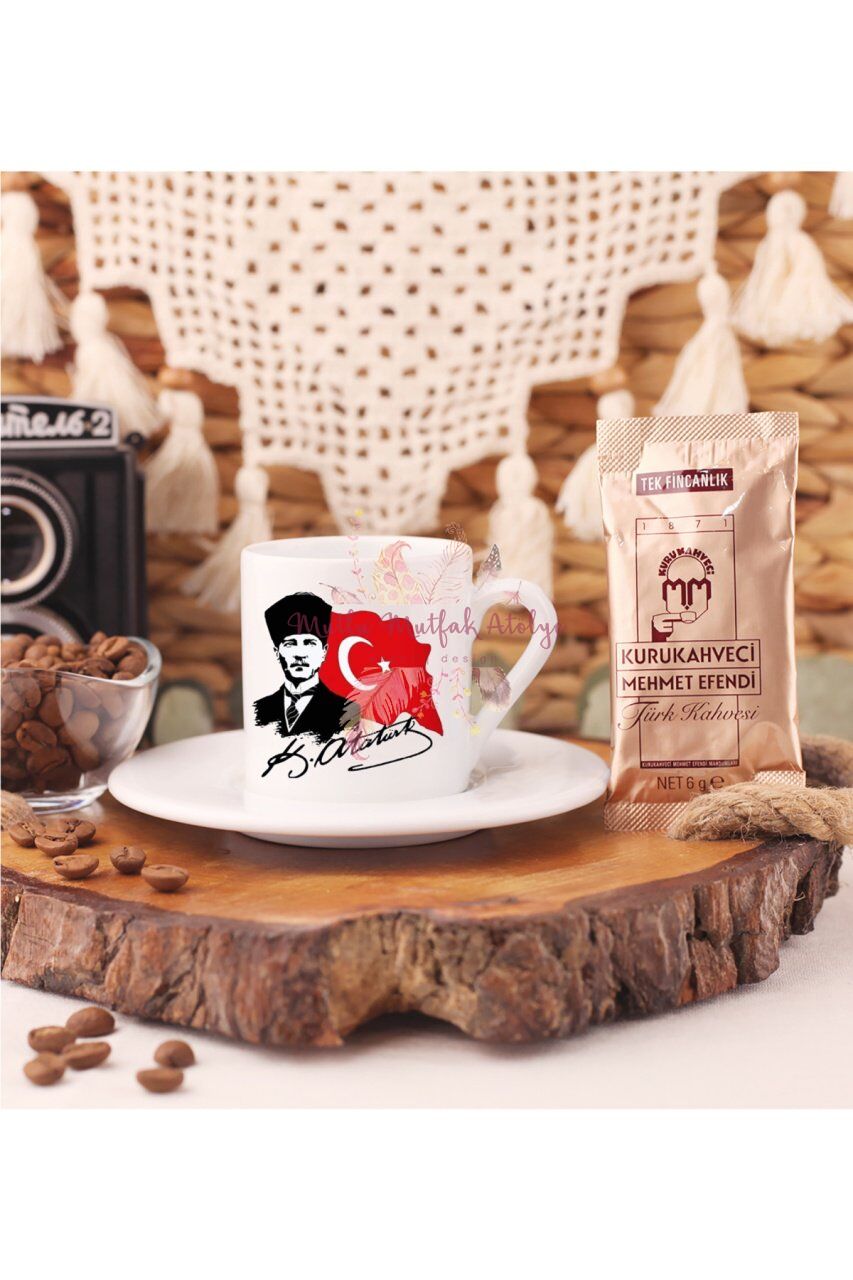 Öğretmenler Günü Hediyesi Atatürk  Türk Kahvesi Fincanı