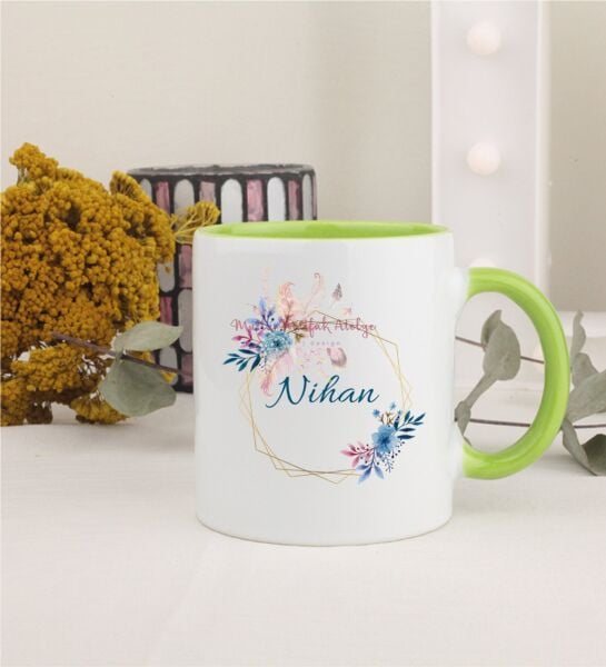 Kişiye Özel Anneler Günü İsimli Yeşil Kupa Bardak