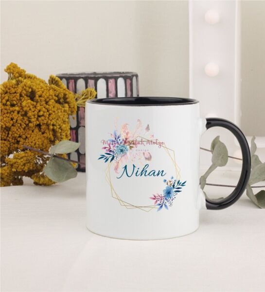 Kişiye Özel Anneler Günü İsimli Siyah Kupa Bardak