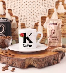 Kişiye Özel Türk Kahvesi Fincanı K Harfi