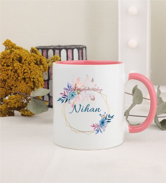 Kişiye Özel Anneler Günü İsimli Pembe Kupa Bardak