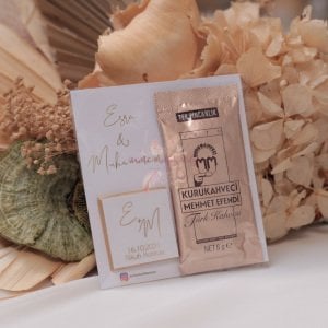 Hediyelik Çikolatalı Kahveli Kart Gold Yazılı