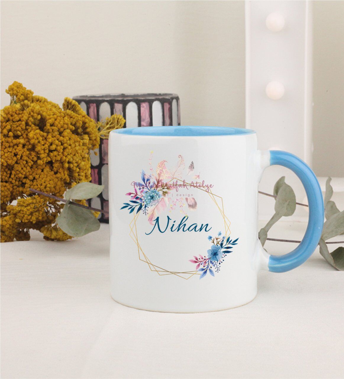 Kişiye Özel Anneler Günü İsimli Mavi Kupa Bardak