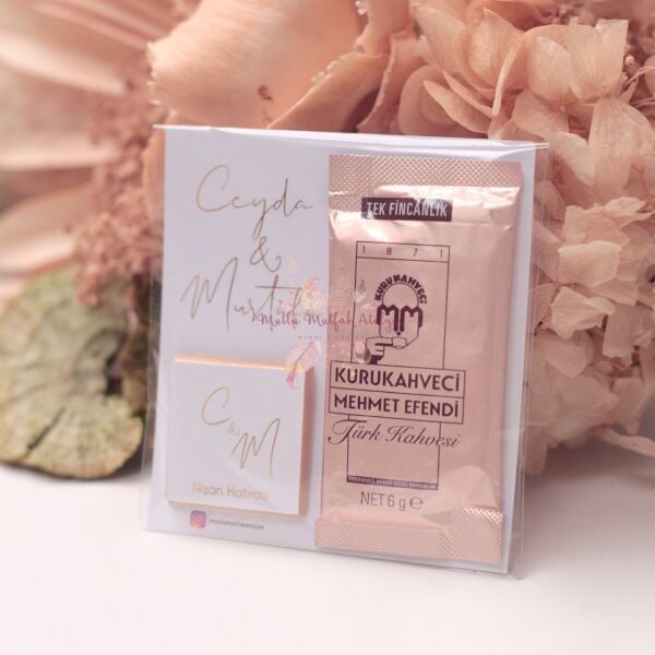 Hediyelik Çikolatalı Kahveli Kart Gold Yazılı