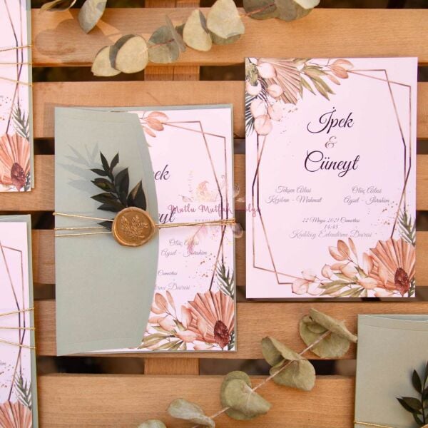 Çiçek Konseptli Davetiye (50 Ad.)