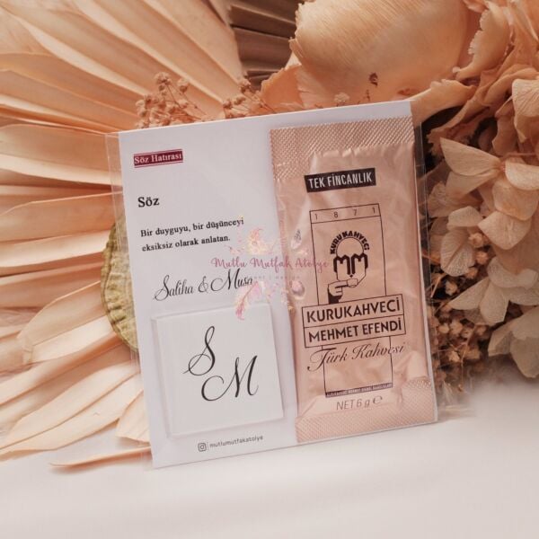 Hediyelik Çikolatalı Kahveli Kart Lugat Konseptli