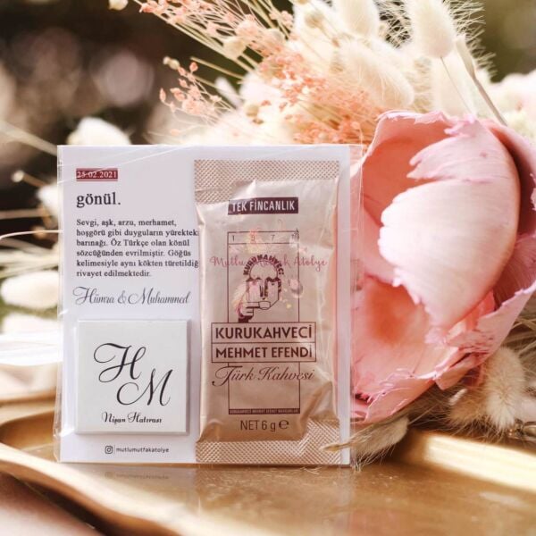 Hediyelik Çikolatalı Kahveli Kart Lugat Konseptli