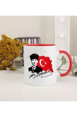 Öğretmenler Günü Hediyesi Atatürk  Kırmızı Kupa Bardak
