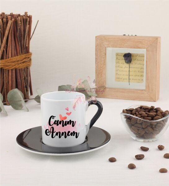 Anneler Günü Canım Annem Siyah Türk Kahvesi Fincanı