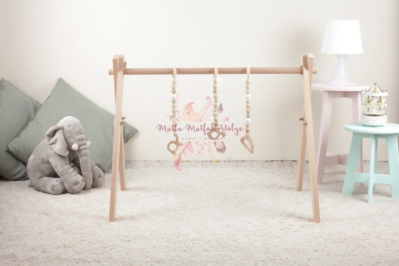 Liye Baby Ahşap Bebek Egzersiz Oyun Alanı 75 cm-Naturel