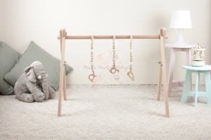 Liye Baby Oyuncaksız Ahşap Bebek Egzersiz Oyun Alanı 75 cm-Naturel