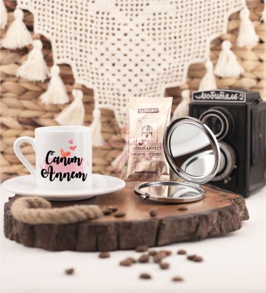 Anneler Günü Canım Annem Aynalı Kahve Fincanı