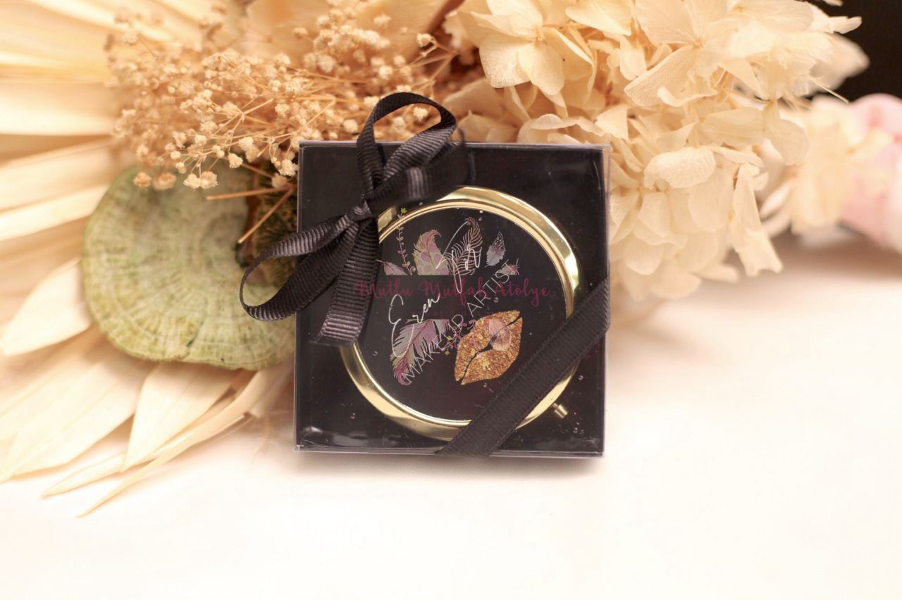 Hediyelik Kutulu Kapaklı Ayna Gold